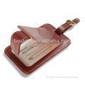 brown leather custom cover hotel luggage tags